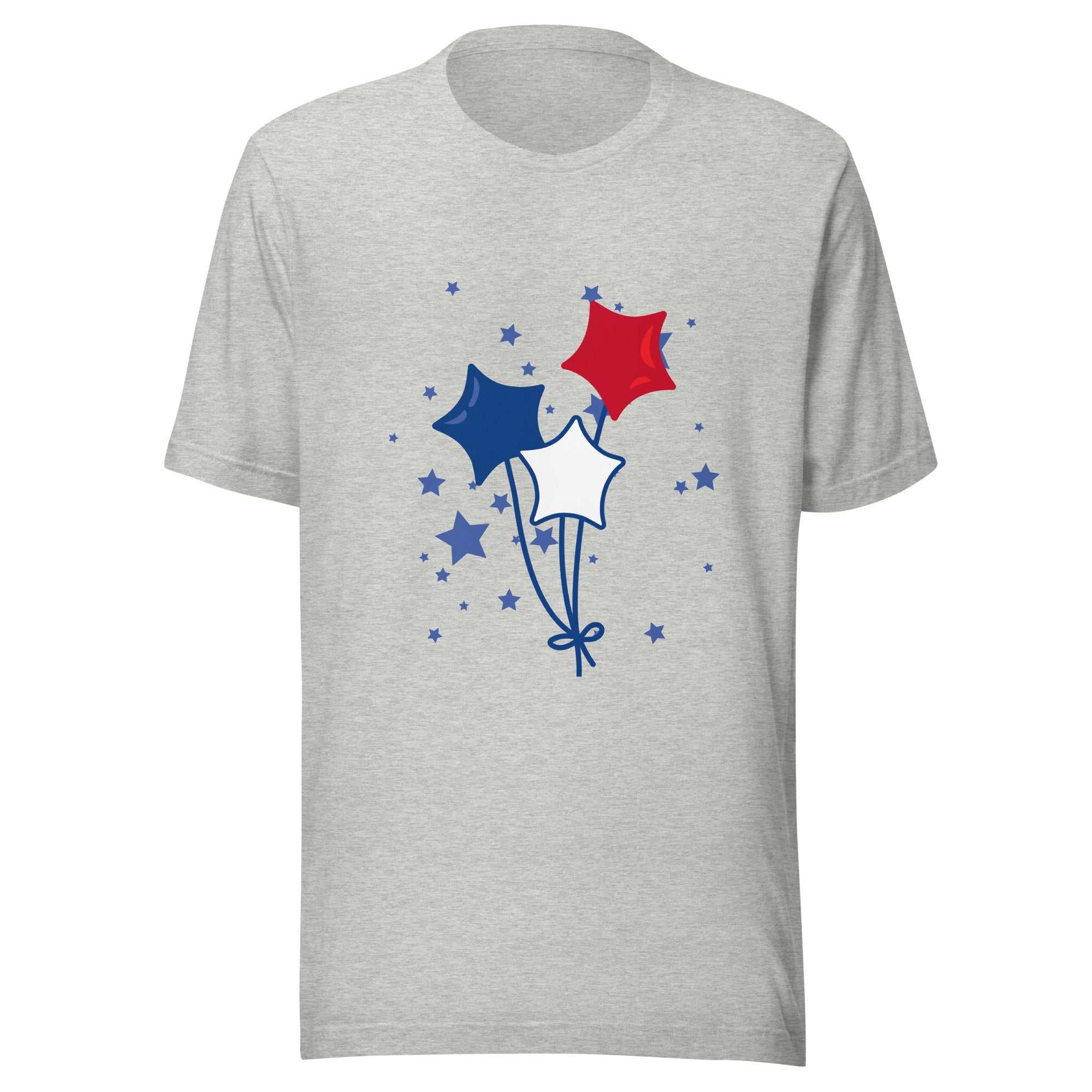 RED WHITE BLUE STAR BALLOONS Unisex t-shirt (Made in USA)